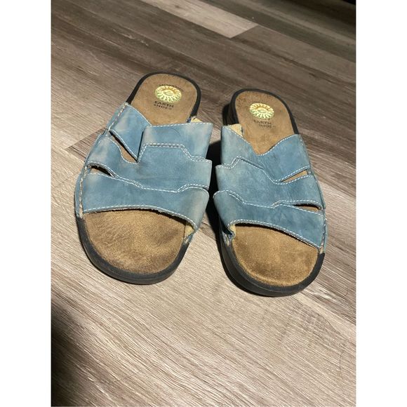 Earth Spirit Blue Leather Gelron 2000 Slip On Slide Sandals, W Size 9, MSRP $83 - Picture 11 of 15